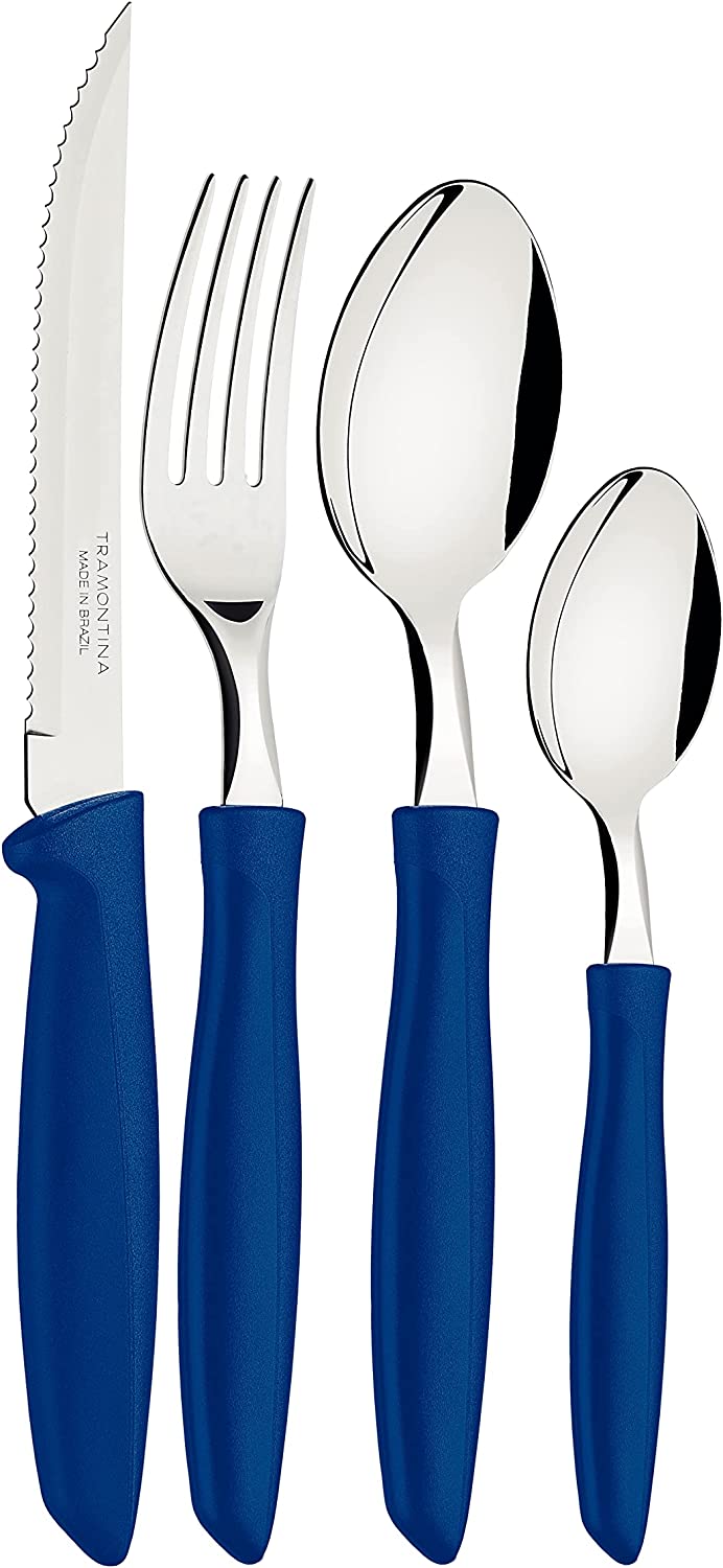 Tramontina Plenus 16pcs flatware set (Blue)